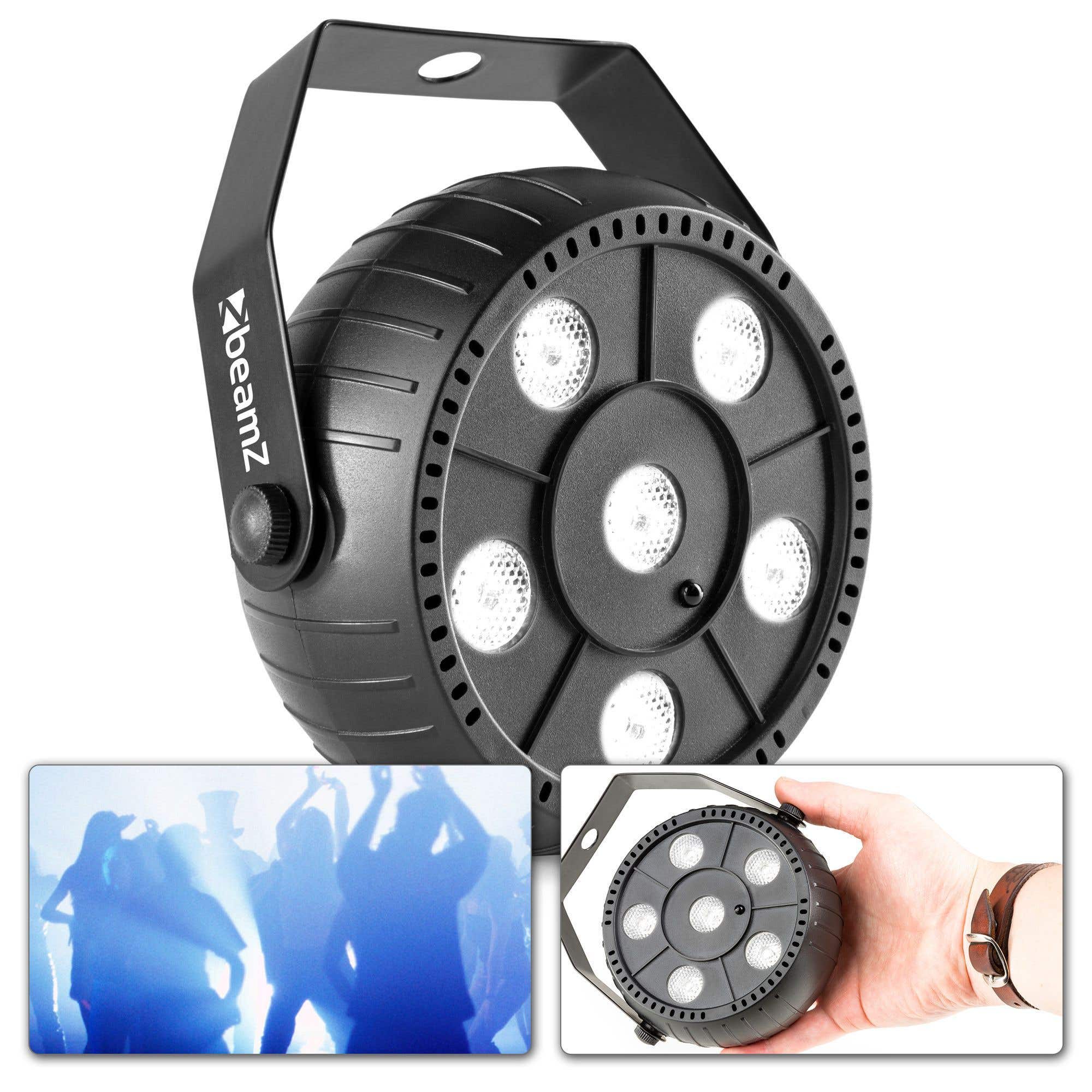 BeamZ PLP12 LED stroboscoop met ingebouwde accu - 6x 1W LED's 