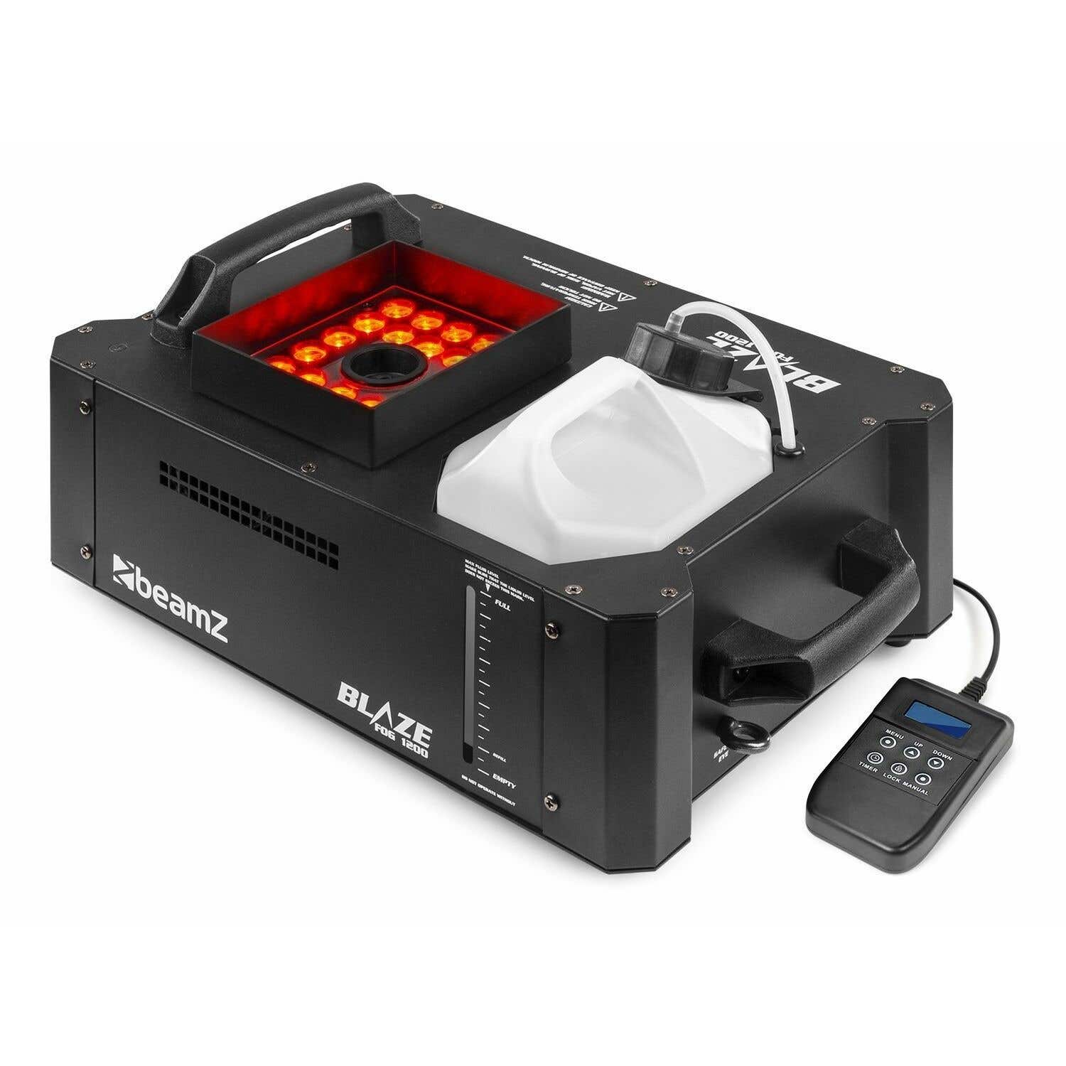 BeamZ rookmachine BLAZE1200 - Horizontale en verticale rookmachine met licht - 1200W