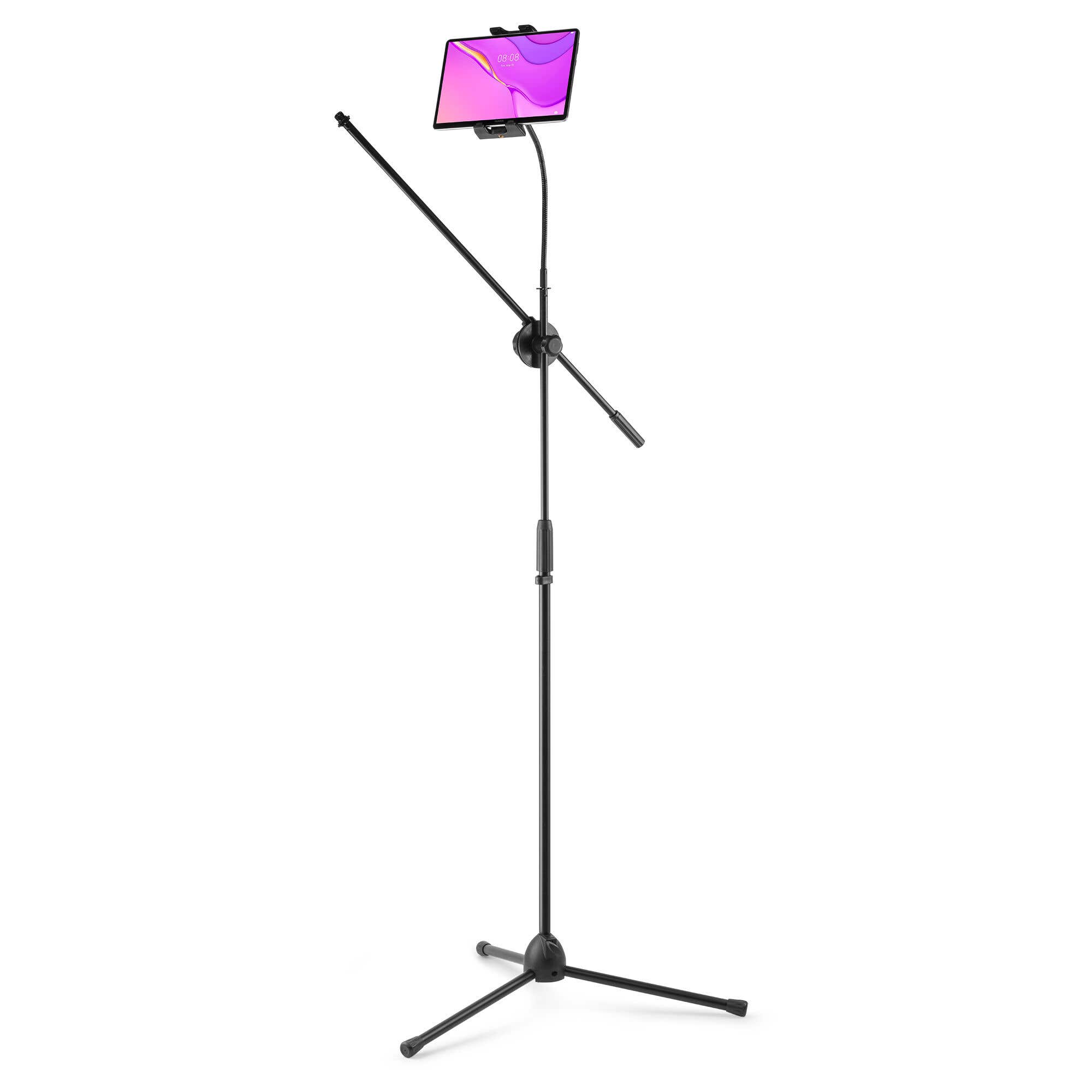 Vonyx MS10TH microfoon standaard - Tripod microfoonstatief met tablethouder - Verstelbaar - Zwart