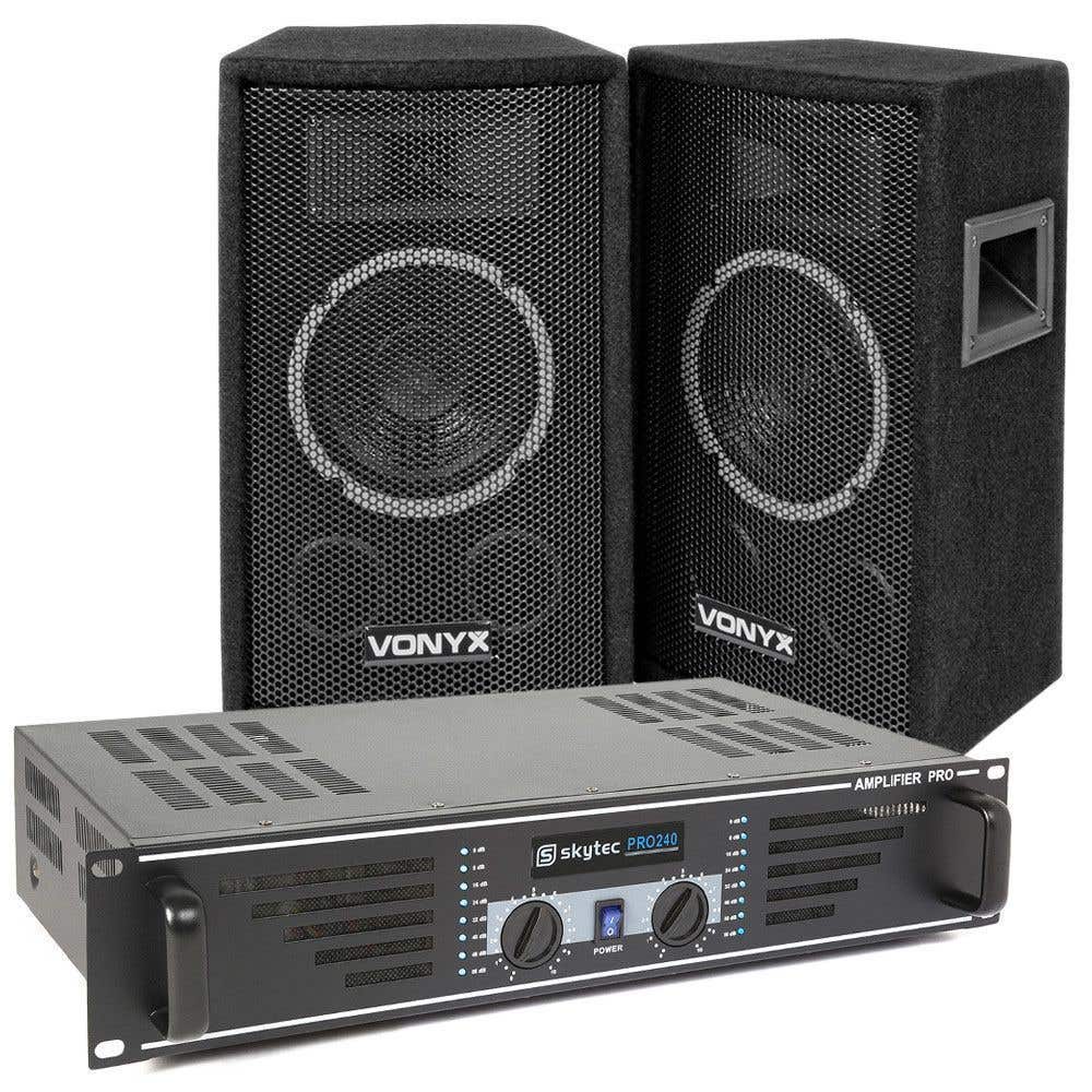 Vonyx 500W DJ Luidspreker en Versterker combinatie