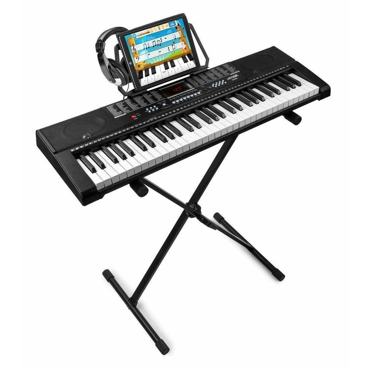 MAX KB2 keyboard met 61 toetsen, keyboardstandaard en koptelefoon