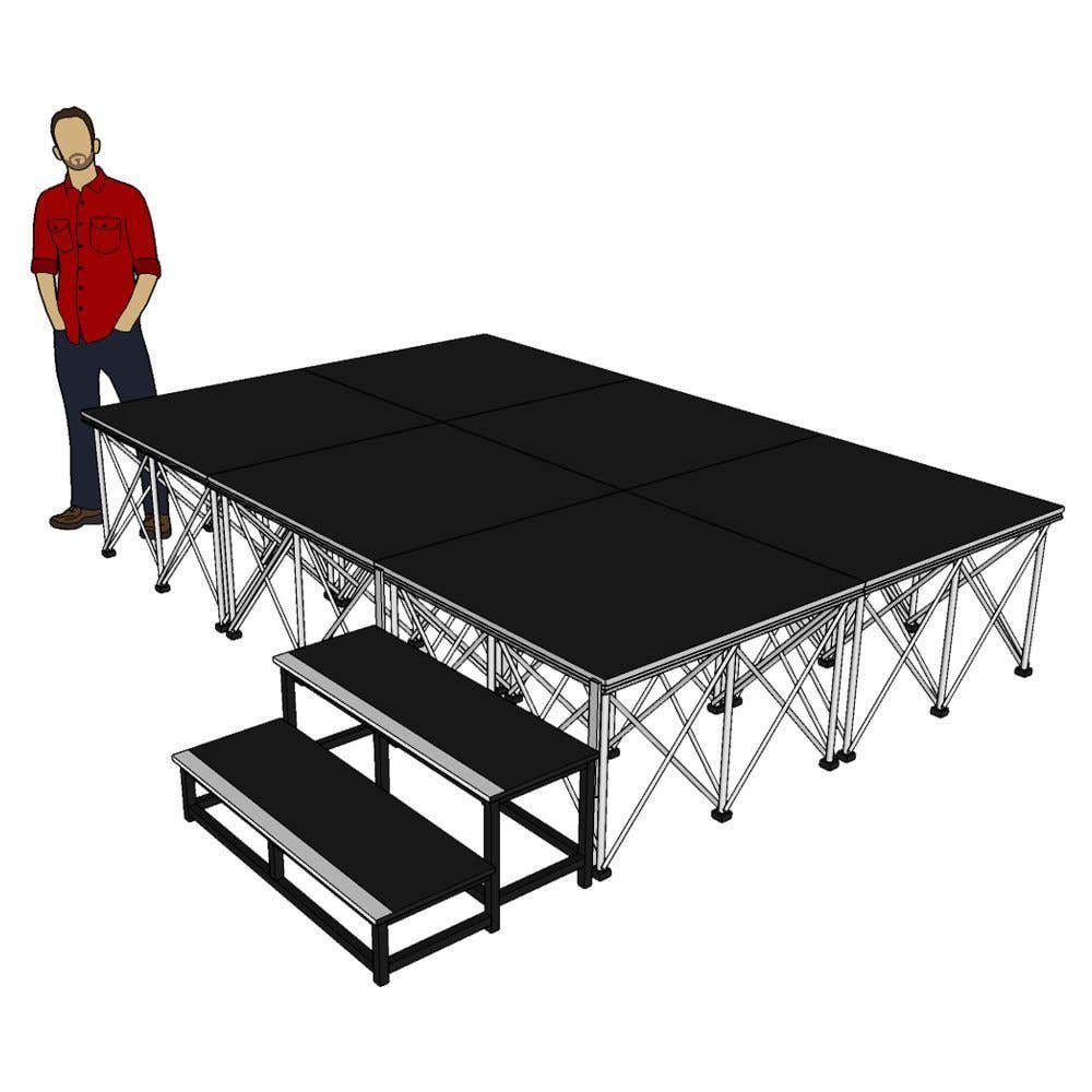 Power Dynamics Spider Deck750 mobiel podium met trap - 300 x 200 x 60cm