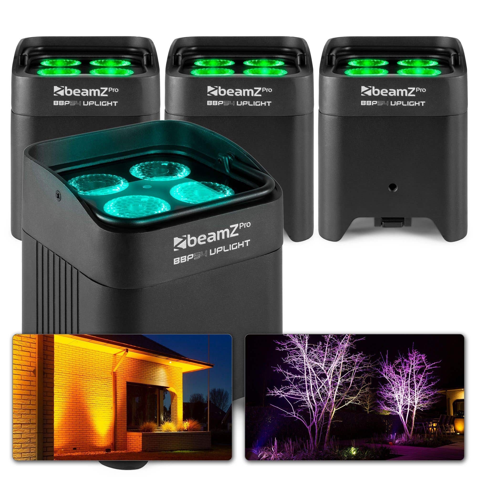 BeamZ set van 4 BBP54 uplights met accu - 4x 12W