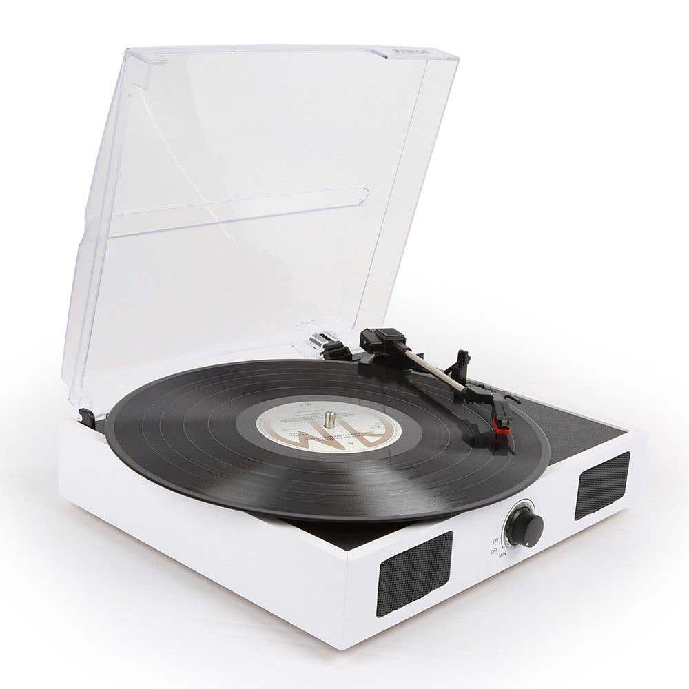 Fenton RP108W witte platenspeler met ingebouwde speakers