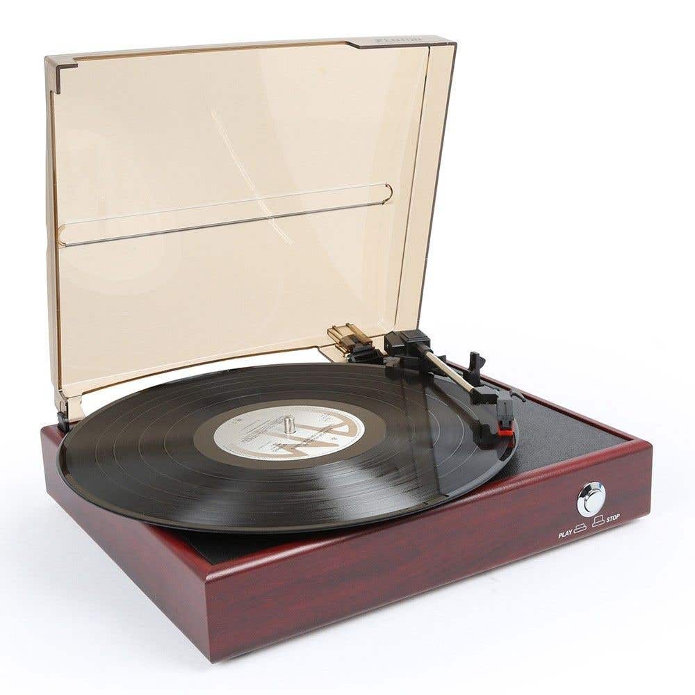 Fenton RP110 platenspeler met kersenhout kleurige behuizing