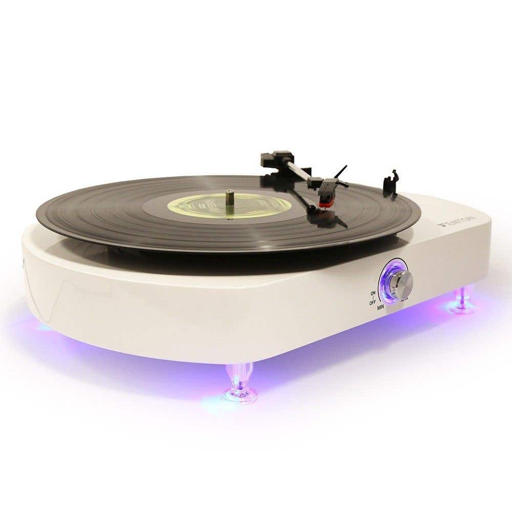 Fenton RP125 platenspeler met witte pianolak afwerking