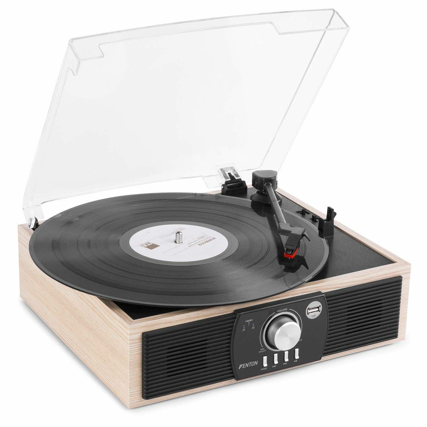 Fenton RP175LW platenspeler met Bluetooth en USB mp3 speler