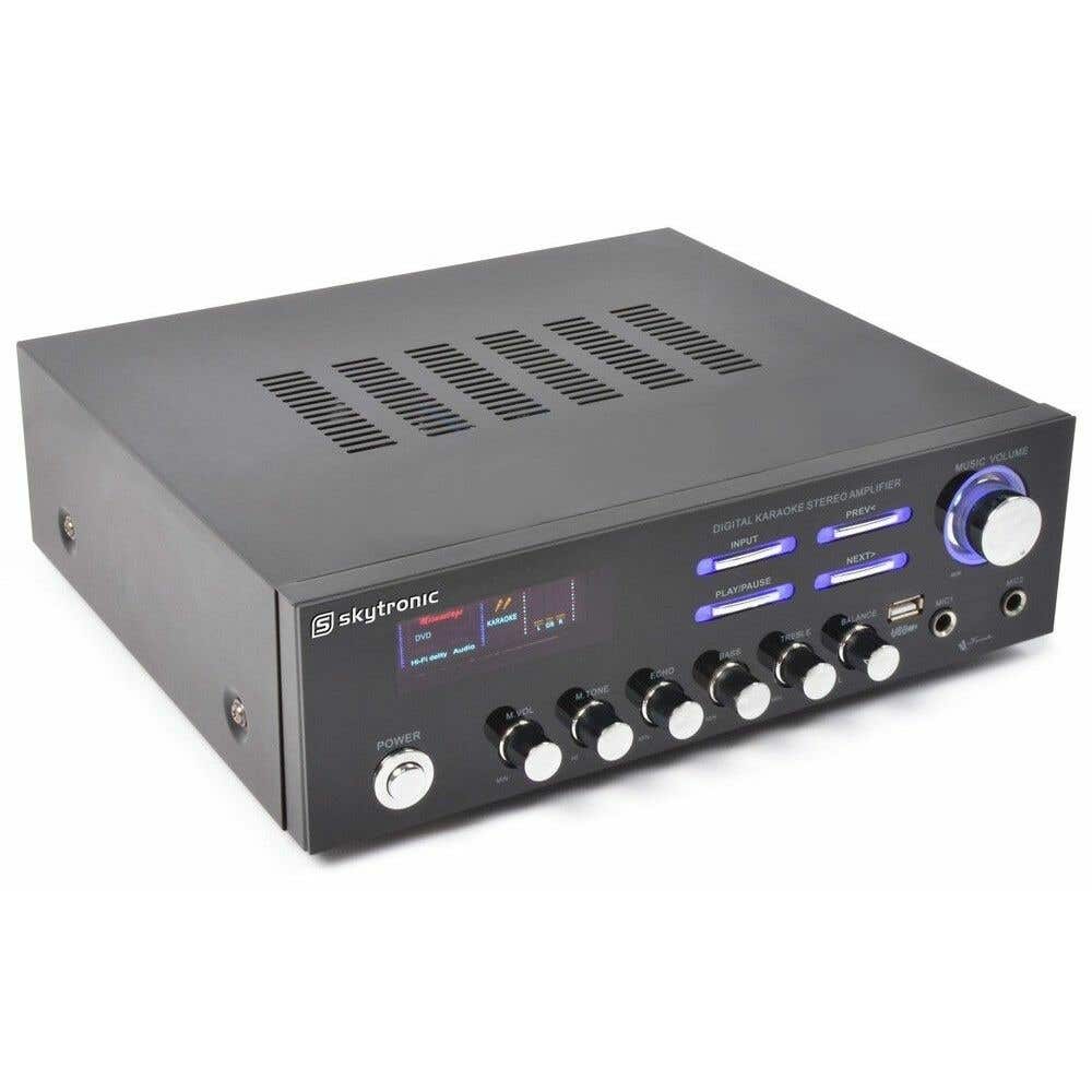 2e keus - SkyTronic AV-120 Stereo Karaoke versterker met USB