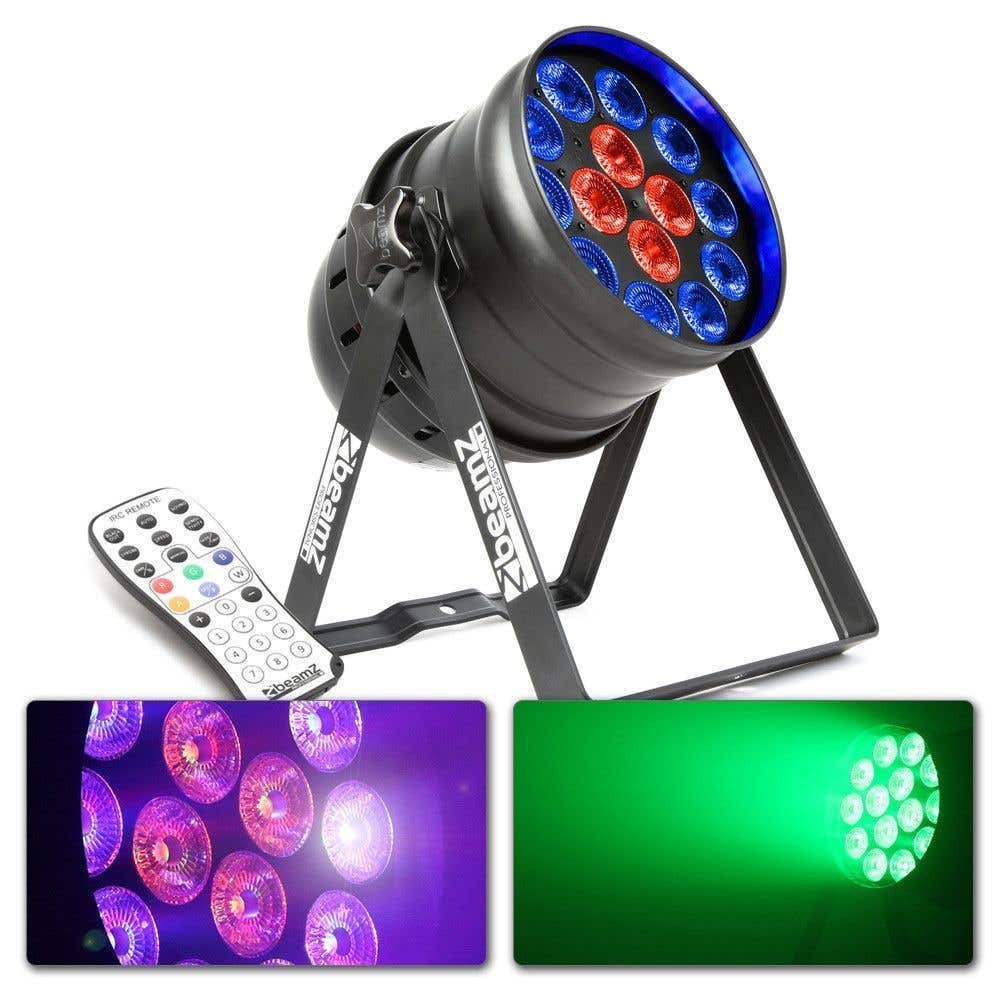 2e keus - BeamZ BPP225 LED PAR 64 met 14x 18W LED's en blacklight