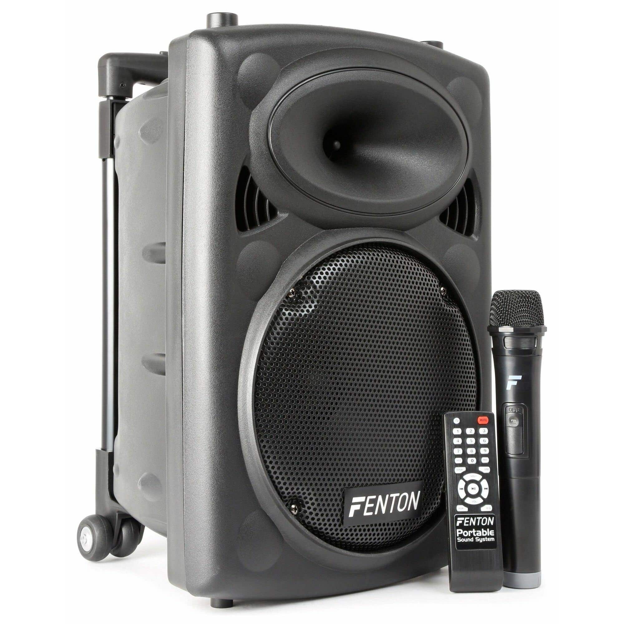 Fenton FPS10 Mobiele PA systeem 300W met bluetooth en draadloze microfoon