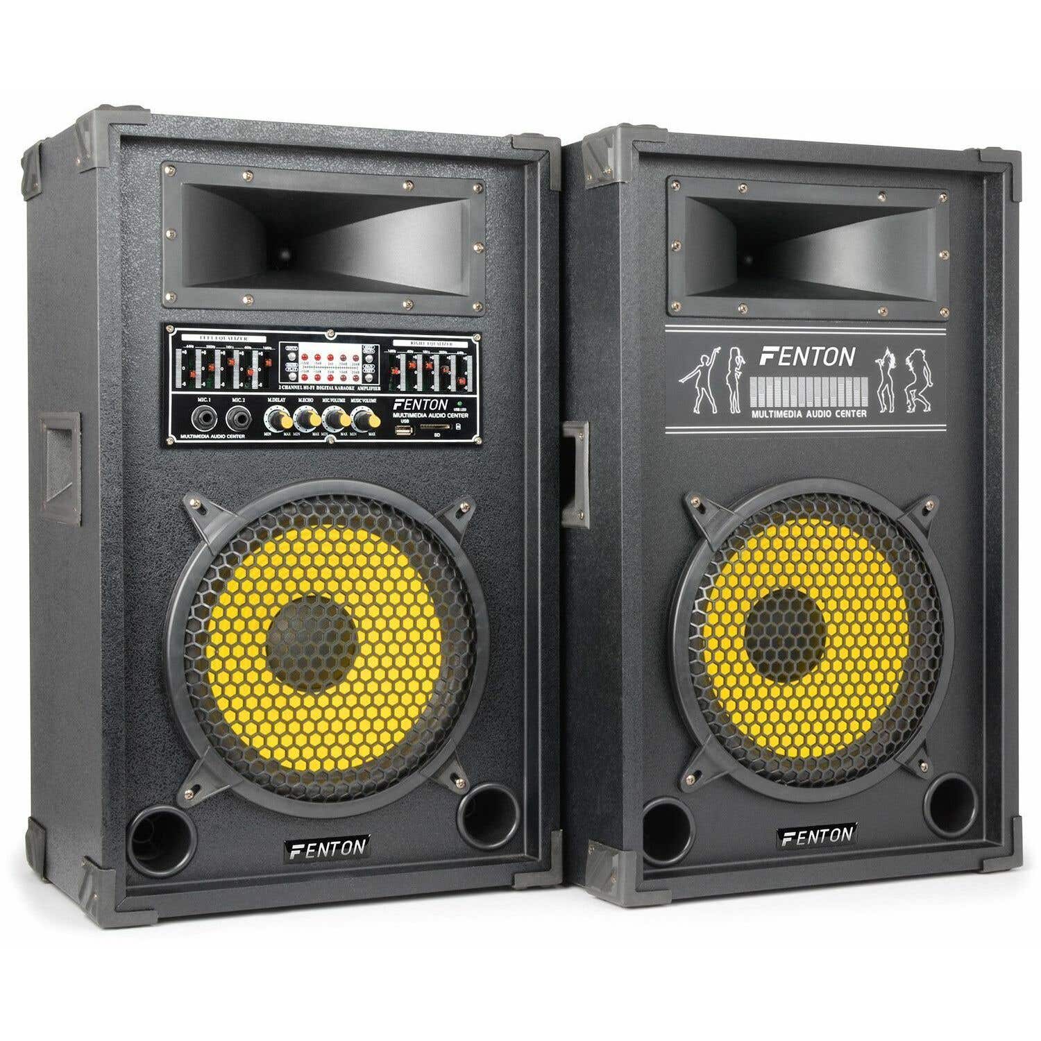 2e keus - Fenton SPA1000Y PA actieve 800W speakerset 10