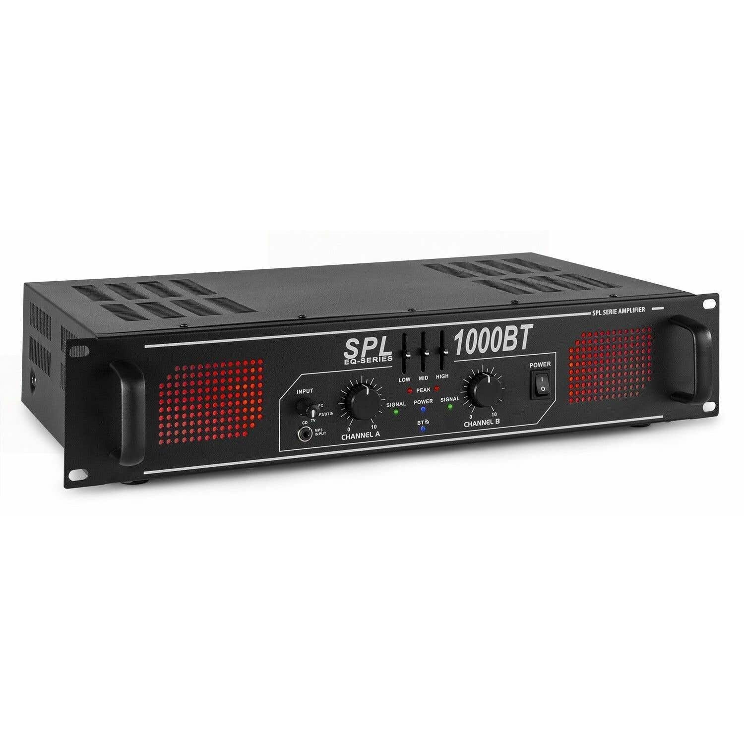 SkyTec SPL1000BT 2x 500W versterker met Bluetooth