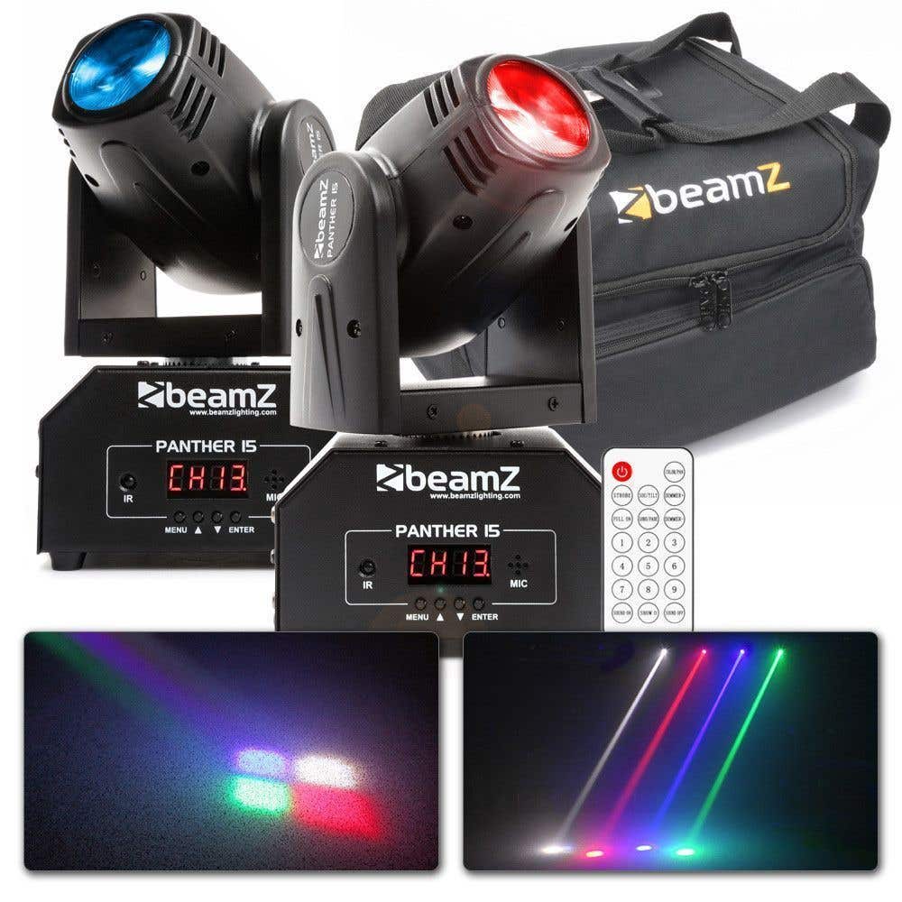 BeamZ Panther 15 Duo Set in Flightbag met afstandsbediening