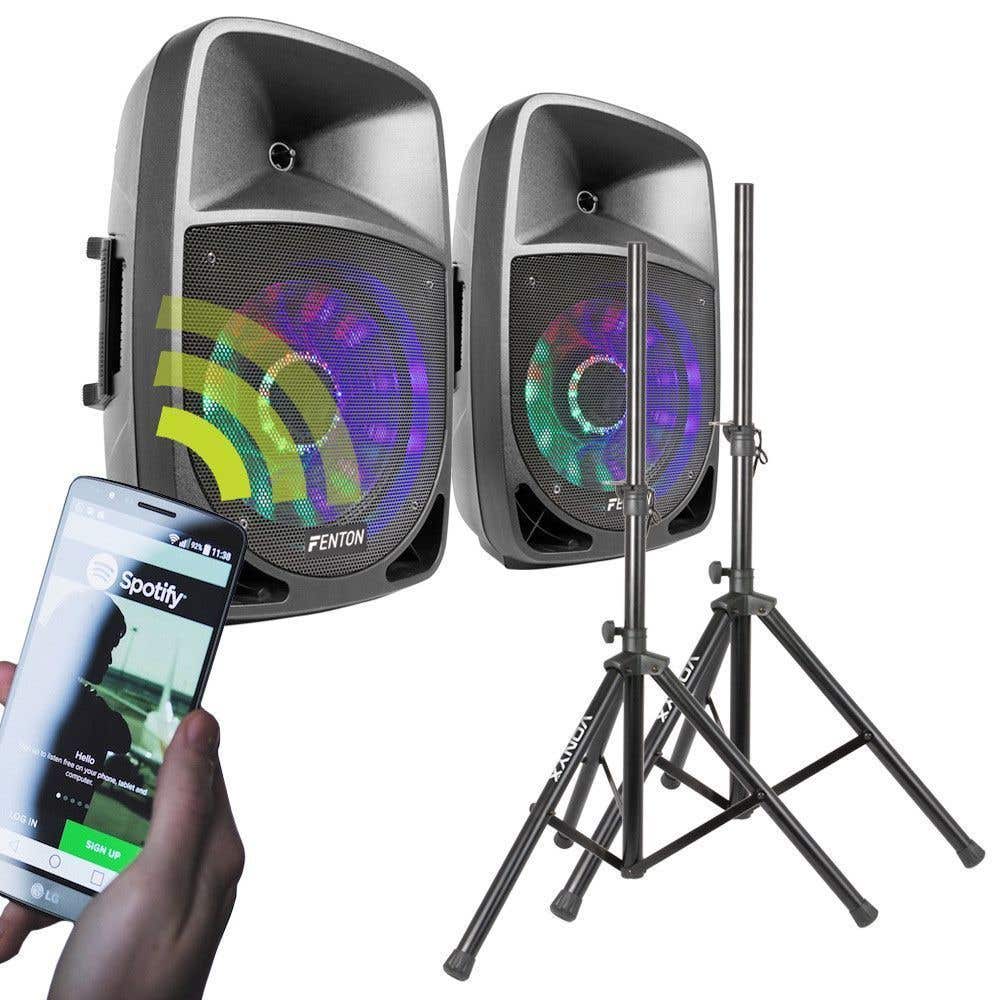 Fenton FT1200A 500W Bluetooth geluidsinstallatie met standaards