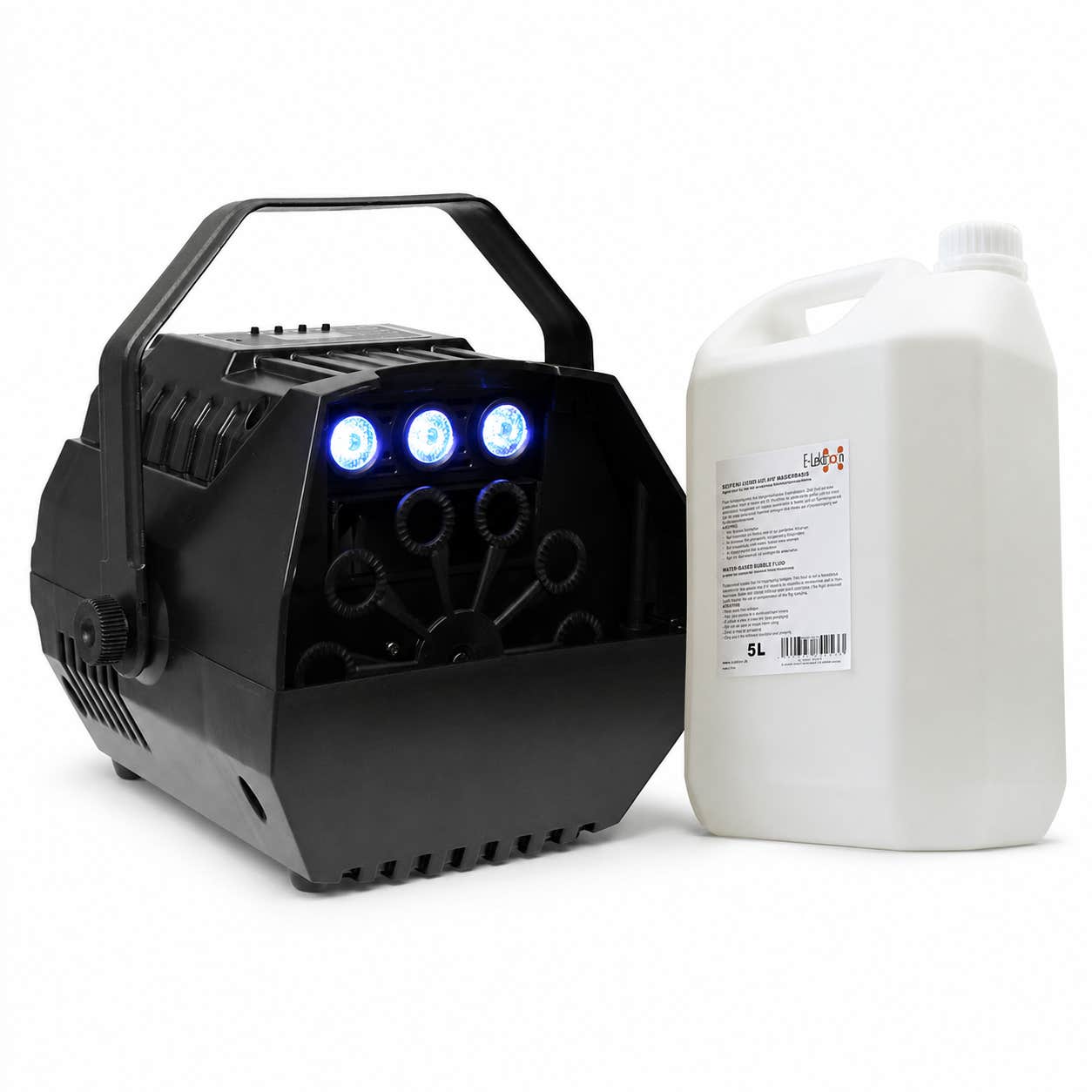 E-Lektron B102 bellenblaasmachine met 5 liter vloeistof - RGB LED-verlichting en afstandsbediening