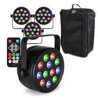 Fuzzix set van 4 PLF12 Party LED parren in flightbag - 12x 2W LED’s - Inclusief afstandsbediening