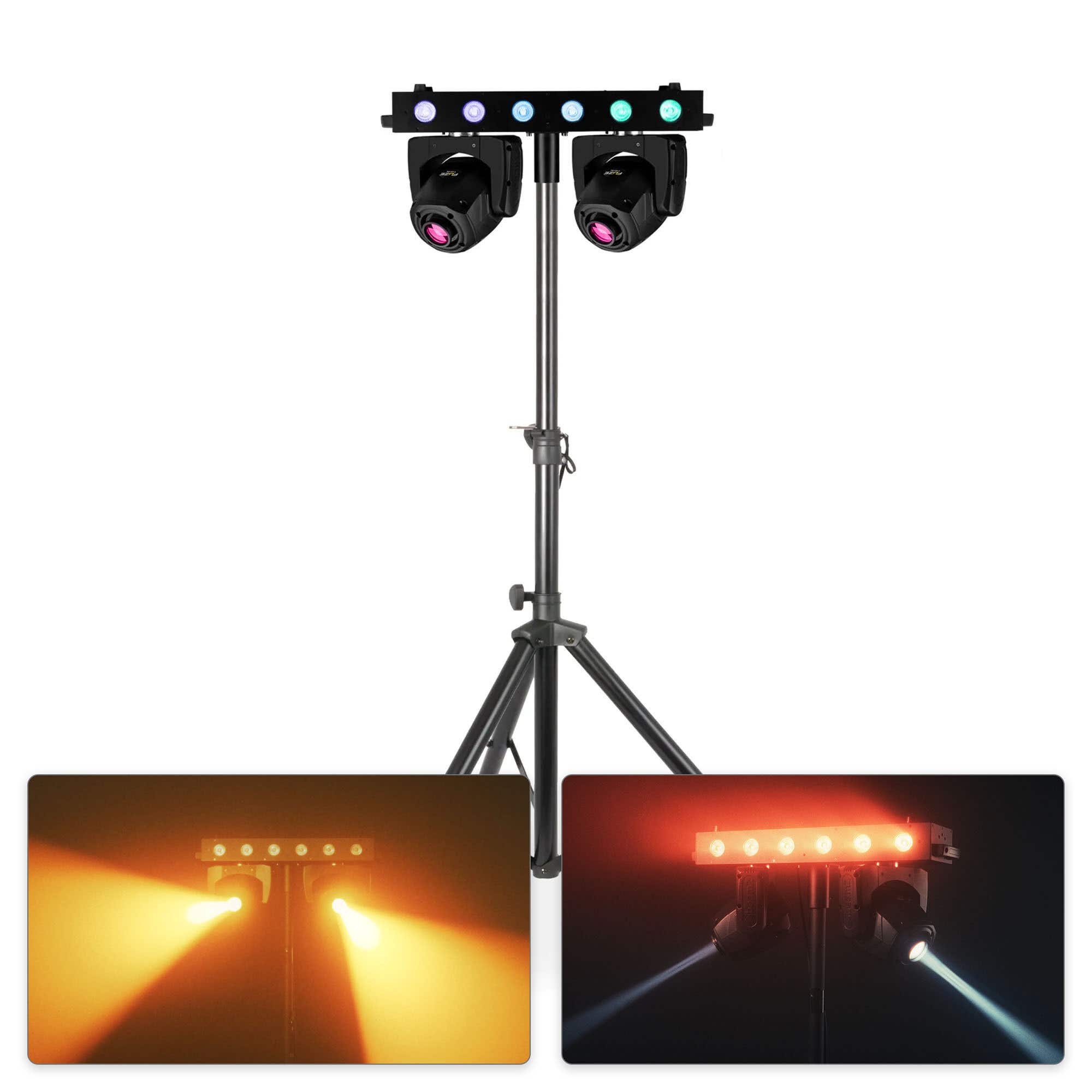BeamZ Fuze Twin moving head bar - Set van 2 RGBW moving heads op statief - 75W