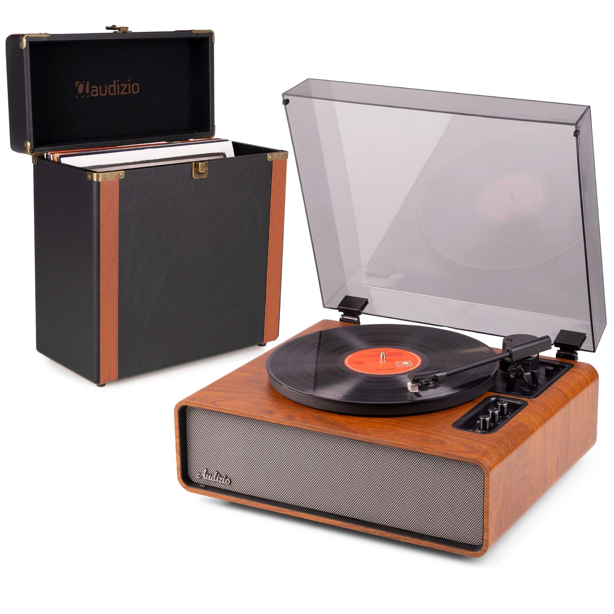 Audizio Laredo premium platenspeler - HiFi platenspeler Bluetooth in/out - Met platenkoffer - Hout