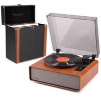 Audizio Laredo premium platenspeler - HiFi platenspeler Bluetooth in/out - Met platenkoffer - Hout