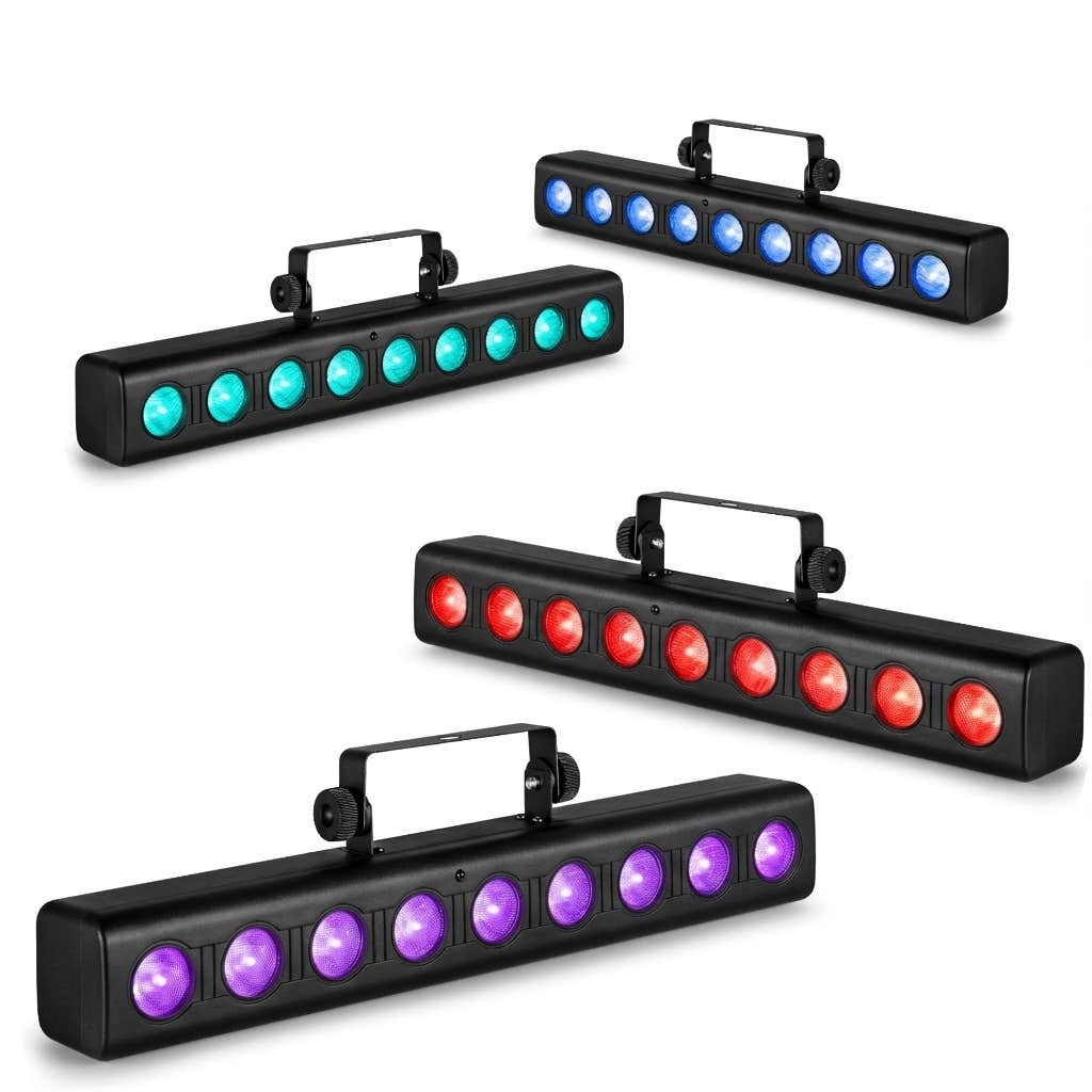 Set van 4 Fuzzix Orion Party Barren - Met 9x 6W RGBW LED’s - DMX - Inclusief afstandsbediening