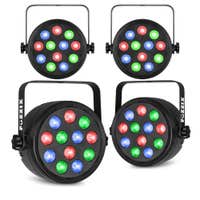 Fuzzix set van 4 PLF12 Party LED parren - 12x 2W LED’s - RGB - Met DMX - Inclusief afstandsbediening
