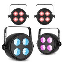 Fuzzix set van 4 PLF20 Party LED parren - 4x 12W RGBAW LED’s - Met DMX - Inclusief afstandsbediening