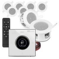 Power Dynamics set van 8 CSBA3L plafondspeakers met de B100W inbouw versterker - Bluetooth - 4x 25W
