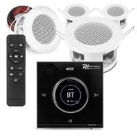 Power Dynamics set van 4 CSBA3L plafondspeakers met de B50B inbouw versterker - Bluetooth - 2x 25W