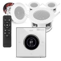 Power Dynamics set van 4 CSBA3L plafondspeakers met de B50W inbouw versterker - Bluetooth - 2x 25W