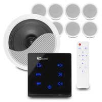 Power Dynamics set van 8 CSPS6 plafondspeakers met de A100B inbouw versterker - Bluetooth - 4x 20W