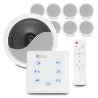 Power Dynamics set van 8 CSPS6 plafondspeakers met de A100W inbouw versterker - Bluetooth - 4x 20W
