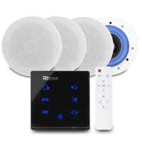Power Dynamics set van 4 ESCS5 plafondspeakers met de A100B inbouw versterker - Bluetooth - 4x 20W