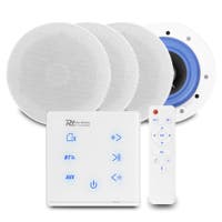 Power Dynamics set van 4 ESCS5 plafondspeakers met de A100W inbouw versterker - Bluetooth - 4x 20W