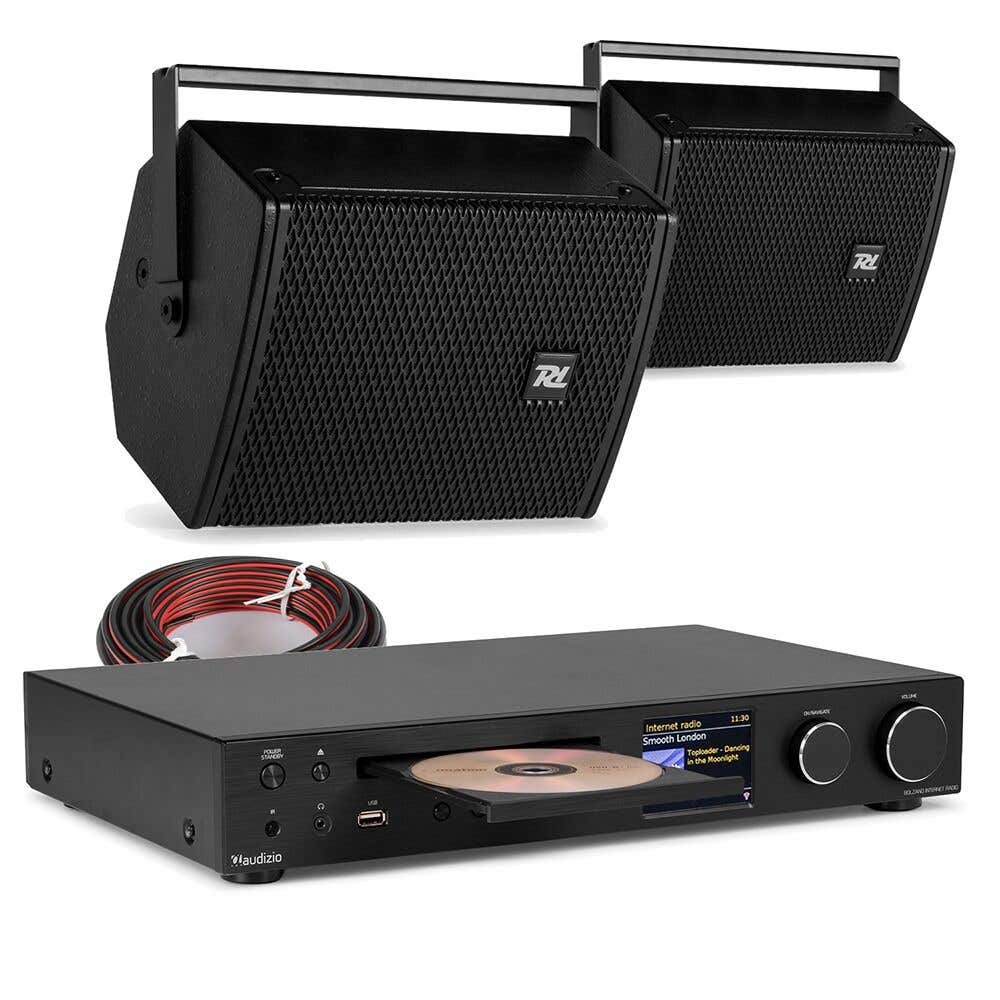 Power Dynamics PDW5B indoor muziekinstallatie - Met speakers en tuner - WiFi internetradio - Zwart