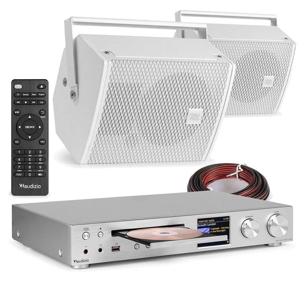 Power Dynamics PDW5W indoor muziekinstallatie - Met speakers en tuner - WiFi internetradio - Wit