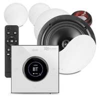 Power Dynamics Powerline B100W inbouw versterker met 4 plafondspeakers - 6.5 inch - 4x 25W - Wit