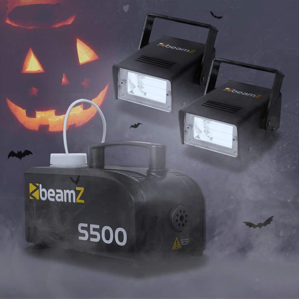 BeamZ Halloween decoratie - Rookmachine met 2x stroboscoop