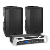 Vonyx set met 2x passieve speakers en versterker - 1000W - 15 Inch - Bluetooth