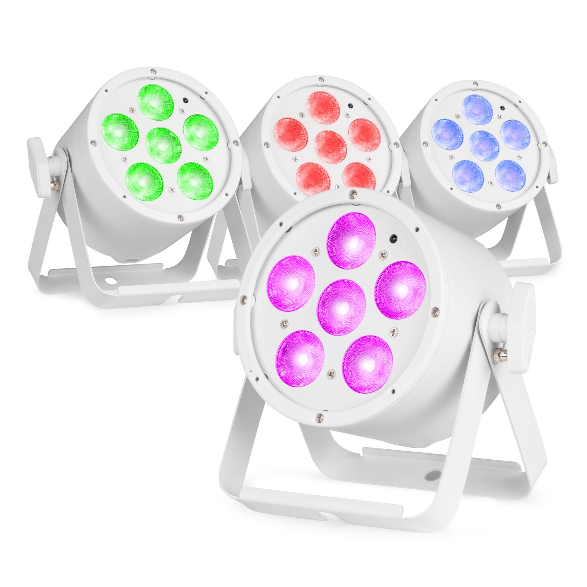 BeamZ Pro set van 4 BAC322W LED Parren - Pro Par met RGBALC LED’s - 6x 10W - Wit