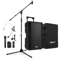 Vonyx VSA700-BP portable speaker set met speakerbeschermhoes en microfoonstandaard - 1000W