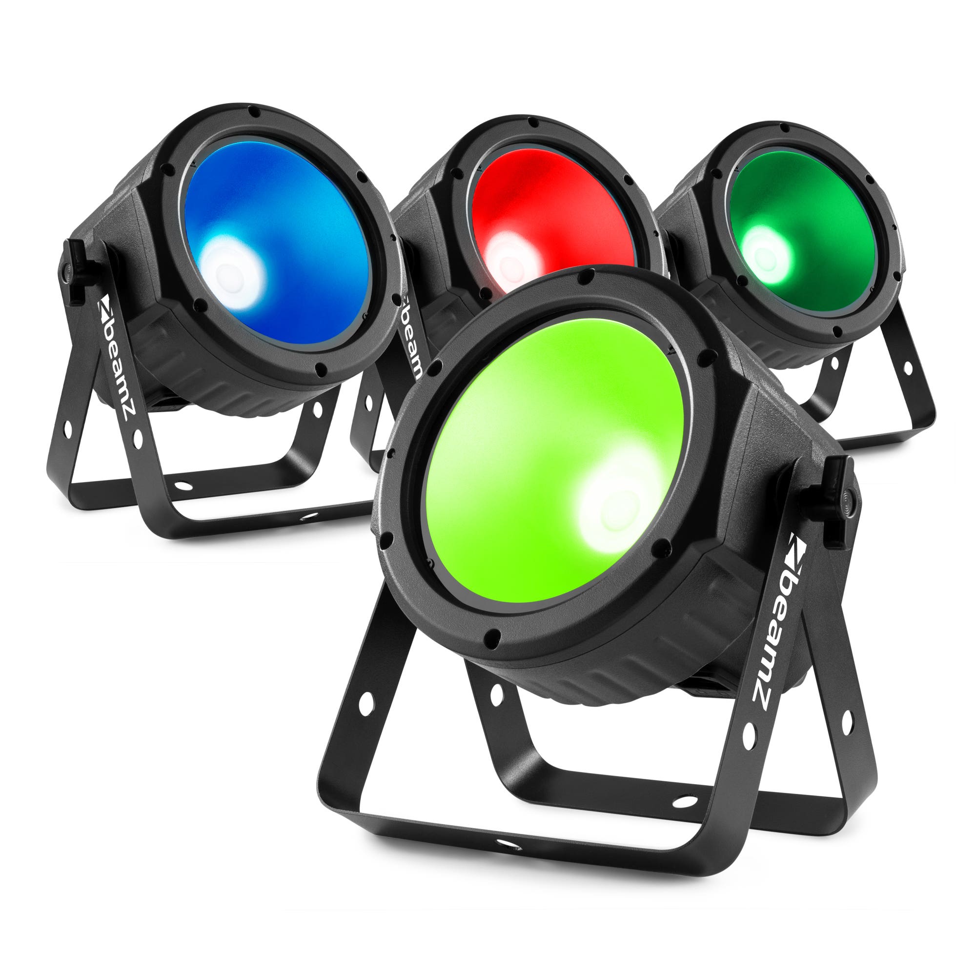 BeamZ set van 4 COB30RGB flat parren 30W met afstandsbediening
