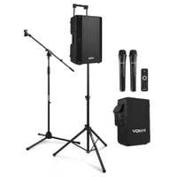 Vonyx VSA500 ABS 12" speaker set met beschermhoes, microfoonstatief en luidsprekerstatief - 800W