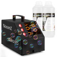 BeamZ B300LED bellenblaasmachine set met 2 liter vloeistof en afstandsbediening - 3 RGB LED’s - zwart