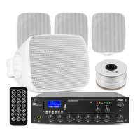 Power Dynamics set van 4 buiten speakers - 2-zone versterker met mini speakers - Bluetooth - Wit