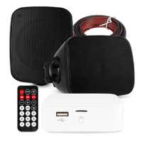 Power Dynamics set van 2 buiten speakers - Waterdichte mini speakerset outdoor - Bluetooth - Zwart