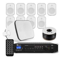 Power Dynamics complete 100V geluidsinstallatie - 10 speakers incl. versterker met bluetooth - Wit