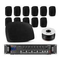 Power Dynamics professionele geluidsinstallatie - 12 waterdichte speakers met versterker - Zwart