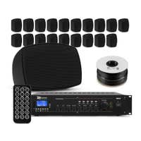 Power Dynamics complete geluidsinstallatie professioneel - 100V systeem met 20 wandspeakers - Zwart