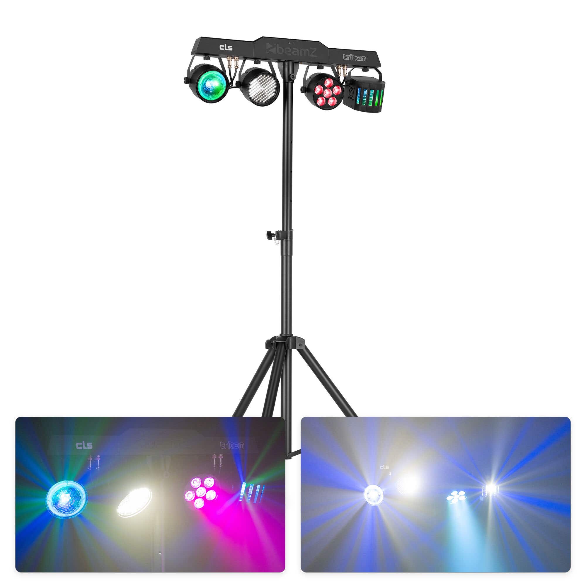 BeamZ CLS Triton Party Bar - Alles-in-een partyset met 4 verschillende fixtures - Met statief - RGBW