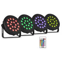 Retourdeal - Fuzzix Comet M16 LED par set - 4 LED parren met 18 RGB LED’s - Discolampen met afstandsbediening